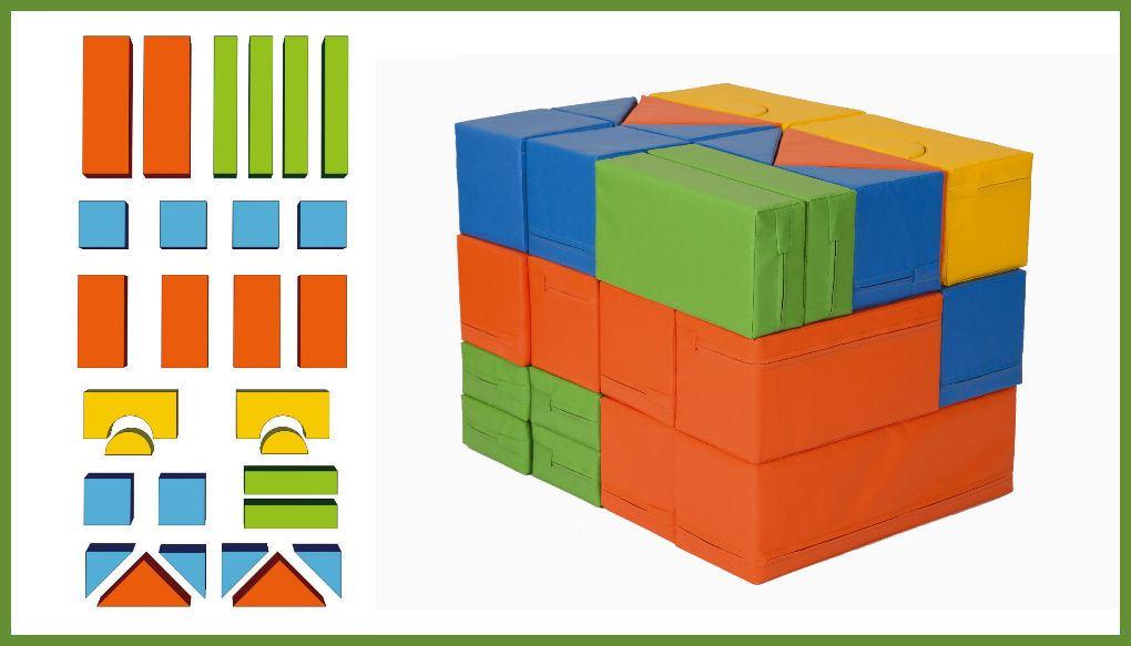 Bausteinsatz-Maja - Großbausteine Mini für Kleinkinder bis 2 Jahre