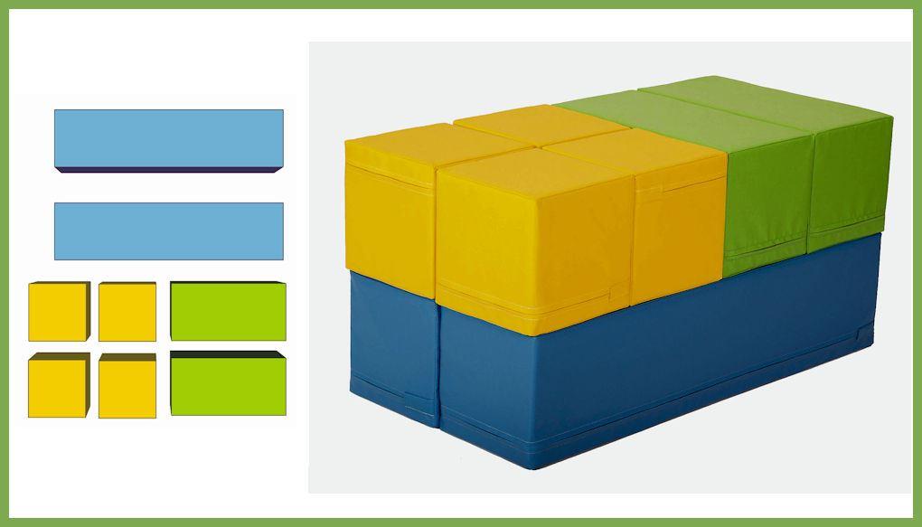 Bausteinsatz-Lilli-Medi-Bänfer - Großbausteine Medi werden empfohlen für Kinder zwischen 2 und 4 Jahren