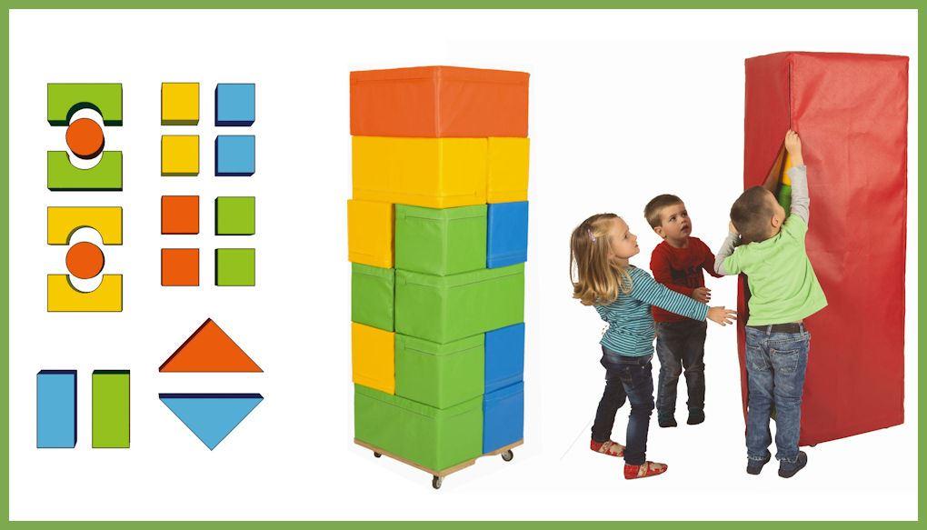 Bausteinsatz-Carlo-Bänfer - Großbausteine Medi werden empfohlen für Kinder zwischen 2 und 4 Jahren