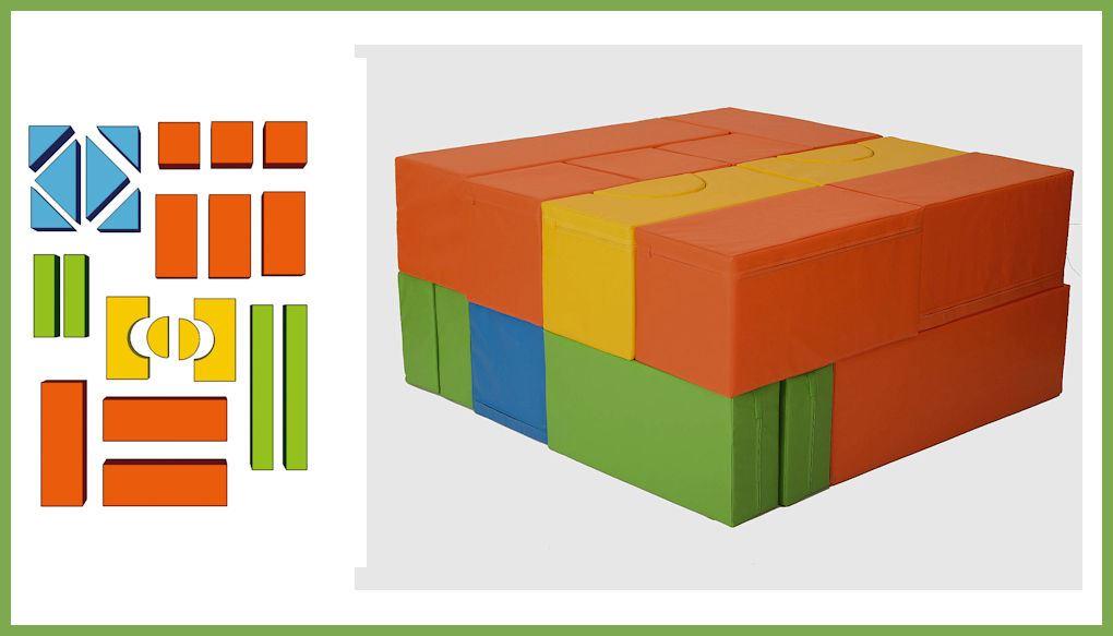 Bausteinsatz-Jette-Maxi-Bänfer - die Großbausteine MAXI für Kinder ab 4 Jahren sind die am meisten verbreiteten Baumodule