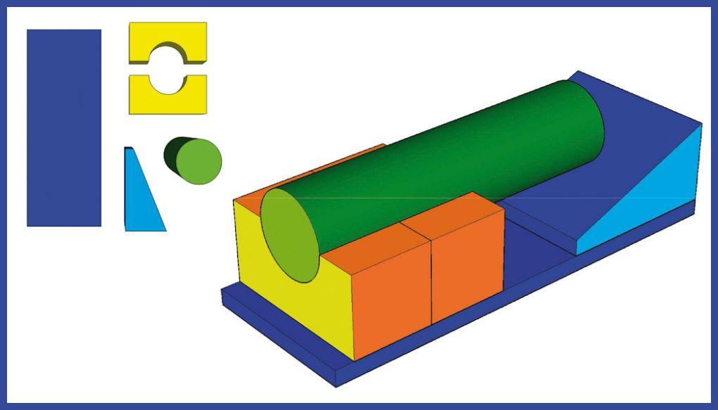 Bausteinsatz-Tilo-Maxi-Bänfer - die Großbausteine MAXI für Kinder ab 4 Jahren sind die am meisten verbreiteten Baumodule