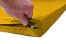 Fallschutzmatte-Reissverschluss-gelb - die Matte hat einen verdeckten Sicherheitsreissverschluss