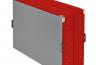 Kaufen Sie Ihre Weichbodenmatte mit integrierten Lederecken bei turnmatte.com - Weichbodenmatte hier in rot.